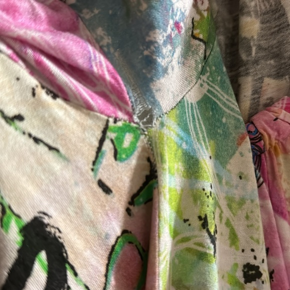 Women's Small Desigual Make Something Good Colorful Boho Abstract Dress - Picture 9 of 9